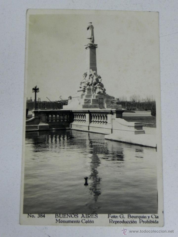 Postcards: ANTIGUA foto POSTAL, buenos aires, monumento a colon, circulada