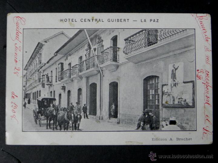Postkarten: antigua postal, la paz, hotel central guibert, sin dividir, circulada