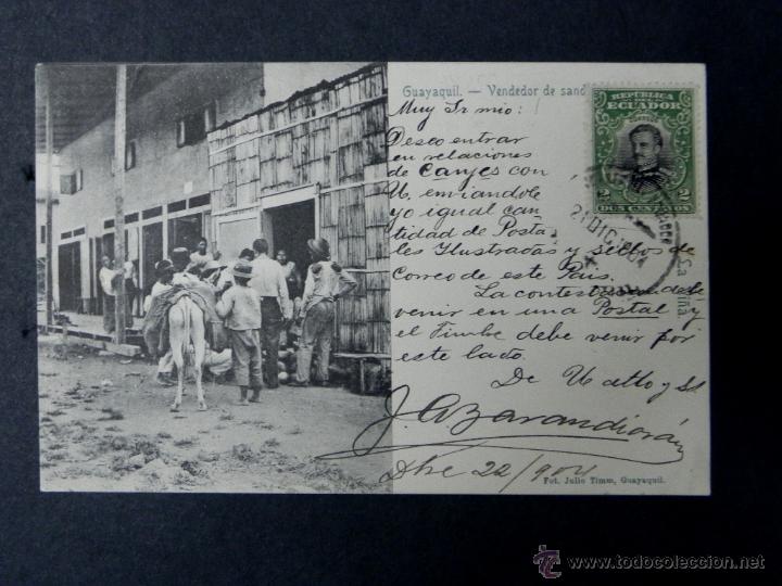 Cartoline: antigua postal, guayaquil, vendedor de sandias, sin dividir, circulada