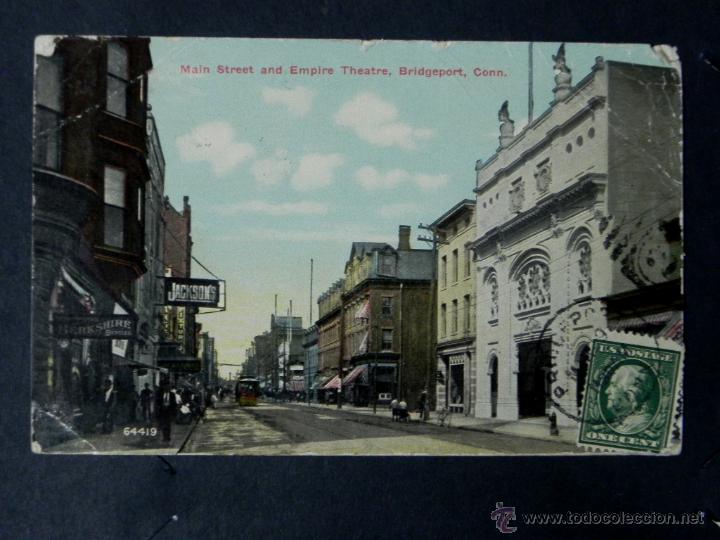 Postais: antigua postal, bridgeport, conn, calle principal y teatro imperial, circulada