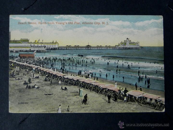 Postais: antigua postal, atlantic city, escena de playa, no circulada