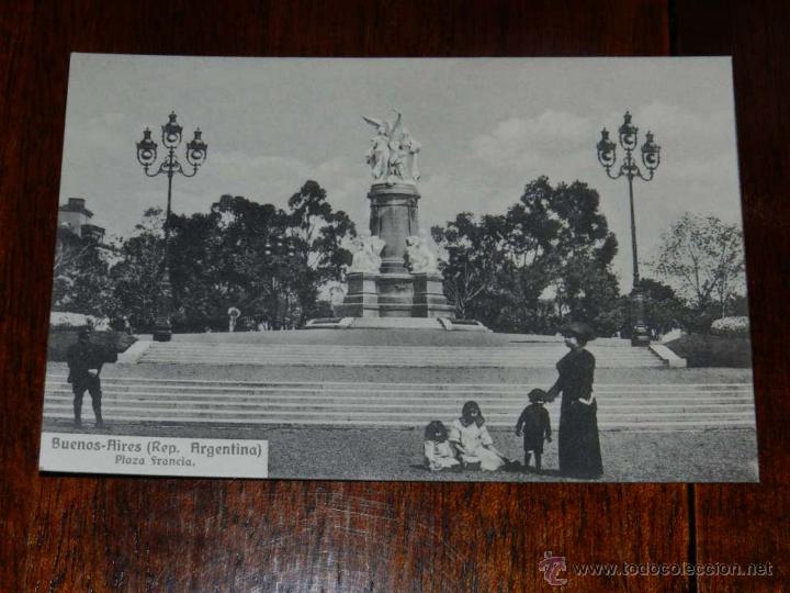 Postkarten: antigua postal, buenos aires, plaza francia, sin circular, old postcard, Buenos Aires, Plaza Francia