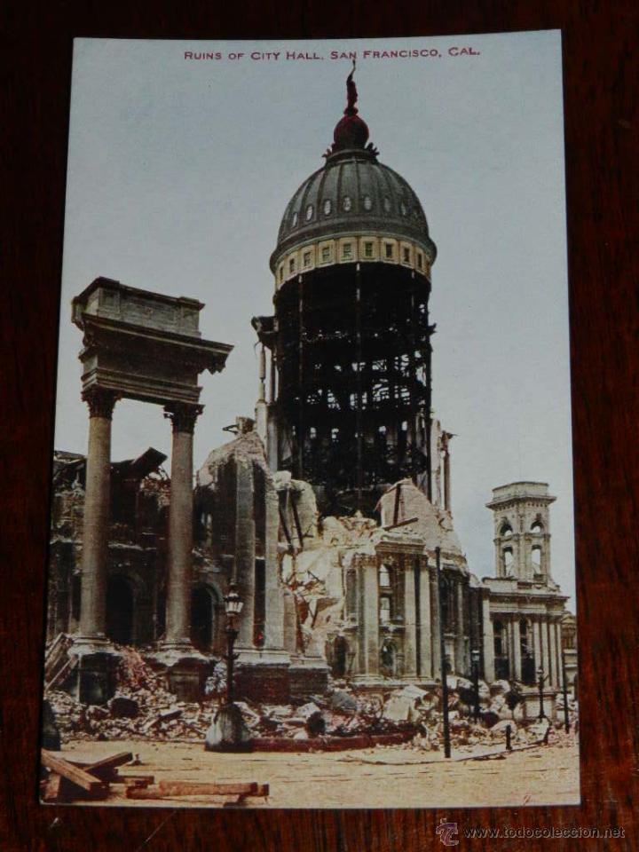 Cartes Postales: antigua foto postal, San Francisco, Ruinas del Ayuntamiento, no circulada, San Francisco, Ruins of C