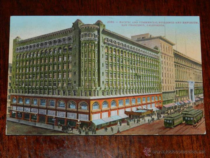 Cartes Postales: antigua foto postal, San Francisco, Pac&iacute;fico y los edificios comerciales y emporio, no circulada, Sa