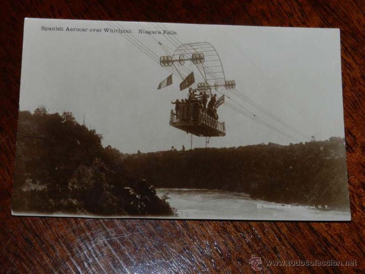 Postais: antigua foto postal, Cataratas del Niagara, Telef&eacute;rico sobre los rapidos, old photo postcard, Philad
