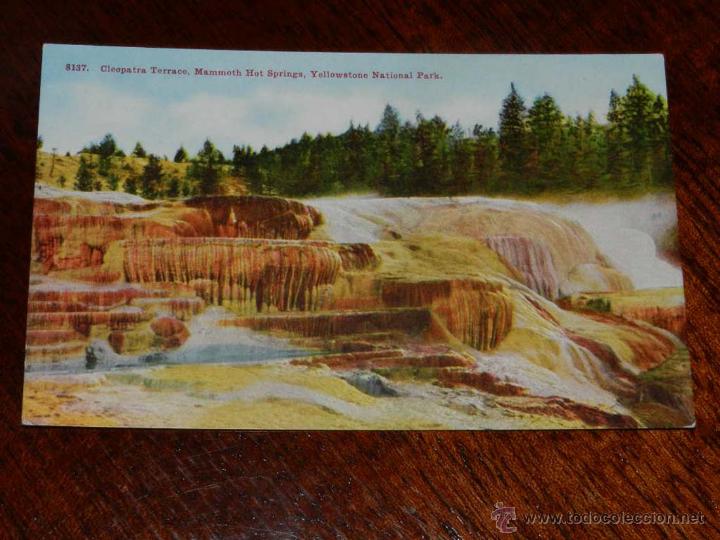 Postales: antigua postal, Salt Lake City, Terraza Cleopatra, Mammoth Hot Springs, no circualda, old postcard,