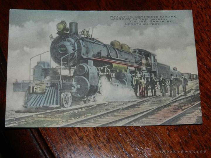 Postais: antigua foto postal, Santa Fe, Mallette motor compuesto mas grande del mundo, old photo postcard, Sa