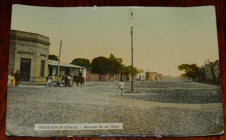 Postais: ANTIGUA FOTO POSTAL DE RESISTENCIA (CHACO) ARGENTINA, AVENIDA 25 DE MAYO, EDITO JUAN MORO, SIN CIRCU