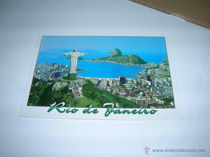 Cartes Postales: Tarjeta postal Rio de Janeiro. Vista a&eacute;rea do Corcovado, com P&atilde;o de A&ccedil;&uacute;car ao fundo.