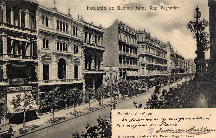 Postkarten: RECUERDO DE BUENOS AIRES (REP. ARGENTINA).- AVENIDA DE MAYO