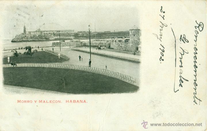Postkarten: MORRO Y MALEC&Oacute;N. LA HABANA, CIRCULADA EN 1902.