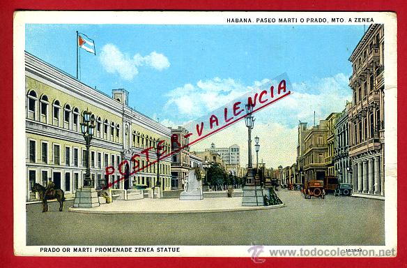 Cartes Postales: POSTAL, HABANA, CUBA, PASEO MARTI O PRADO, MTO. A ZENEA, P93626