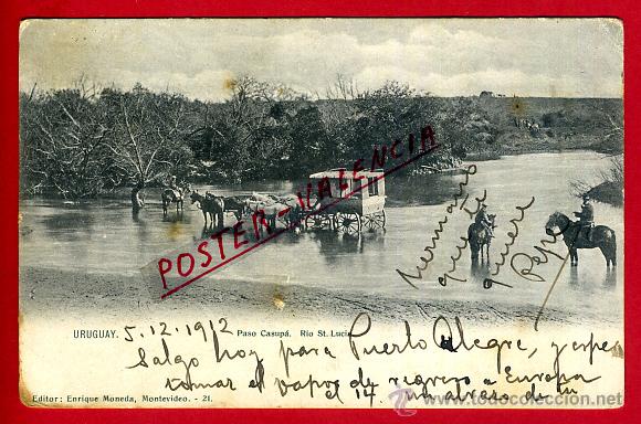 Postais: POSTAL URUGUAY, PASO CASUPA, RIO ST. LUCIA, P93709