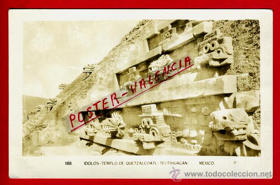 Postales: POSTAL, MEXICO, IDOLOS, TEMPLO DE QUETZALCOATL, TEOTIHUACAN, FOTOGRAFICA,  P93805