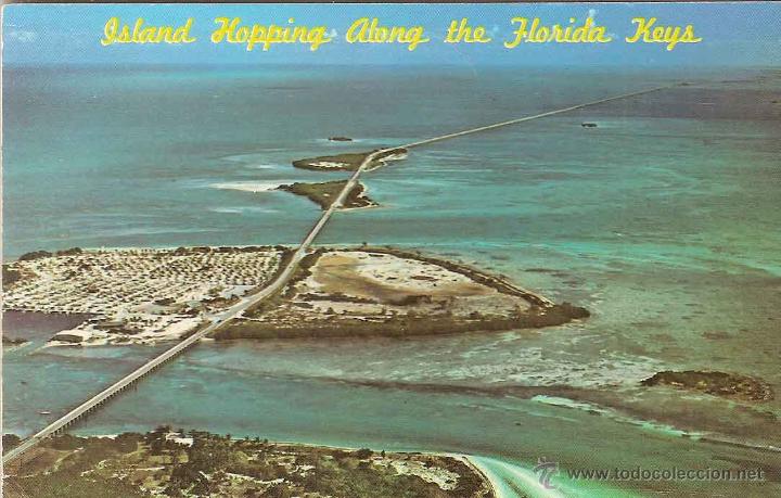 Postales: FLORIDA (USA), VISTA A&Eacute;REA ISLAS CORAL, PUENTE 7 MILLAS, AGUAS CRISTALINAS - DEXTER PRESS -CIRCULADA