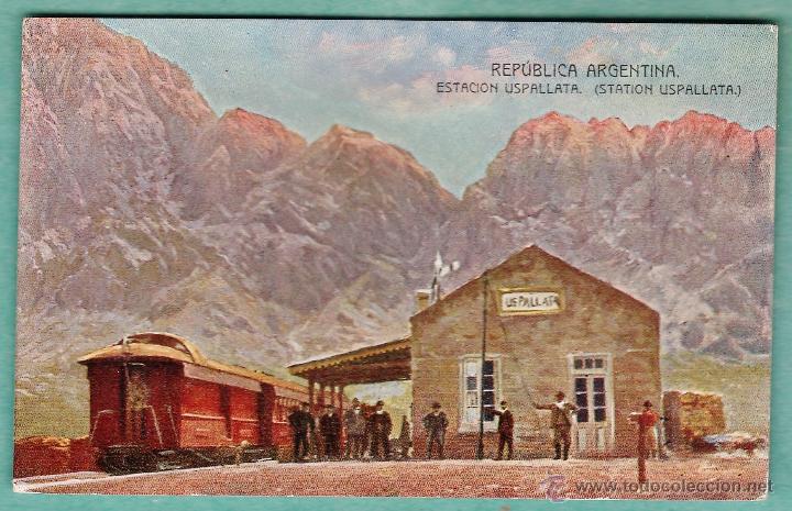 Postales: antigua postal - argentina - estacion uspallata - ferrocarril bUENOS aires a valparaiso - nueva