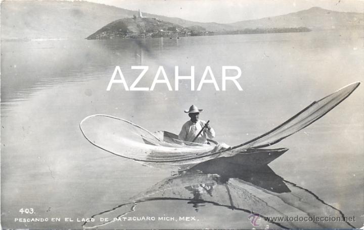 Postkarten: MEXICO, PESCANDO EN EL LAGO DE PATZCUARO