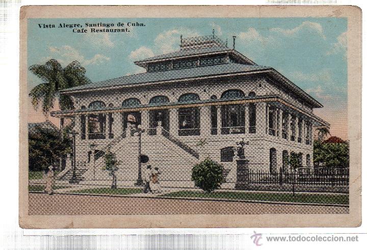 Postais: TARJETA POSTAL CUBA. VISTA ALEGRE. SANTIAGO DE CUBA. CAFE RESTAURANT.