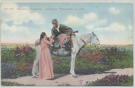 Cartes Postales: POSTAL DE ARGENTINA. CAMPESTRE. ALCANZANDO UN MATE   P-AMER-074