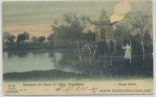 Cartes Postales: POSTAL DE ARGENTINA. RECUERDO DE SANTA FE. PARQUE GALVEZ   P-AMER-076