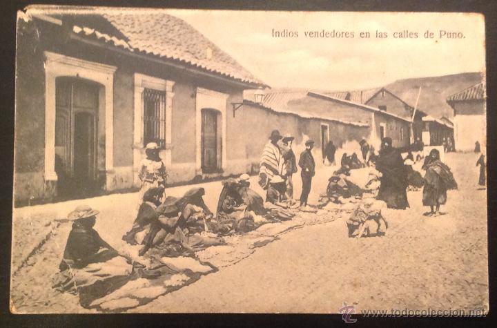 Postales: PER&Uacute;. INDIOS VENDEDORES EN LAS CALLES DE PUNO. - Foto 1