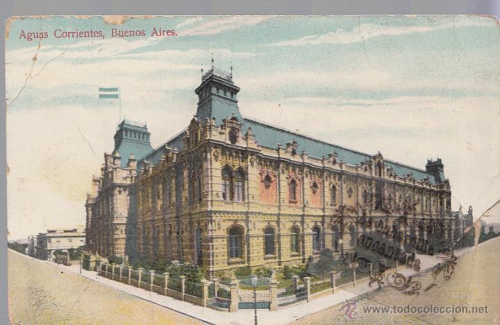 Cartes Postales: POSTAL - PALACIO AGUAS CORRIENTES BUENOS AIRES ED. CARMELO IBARRA - CIRCULADA