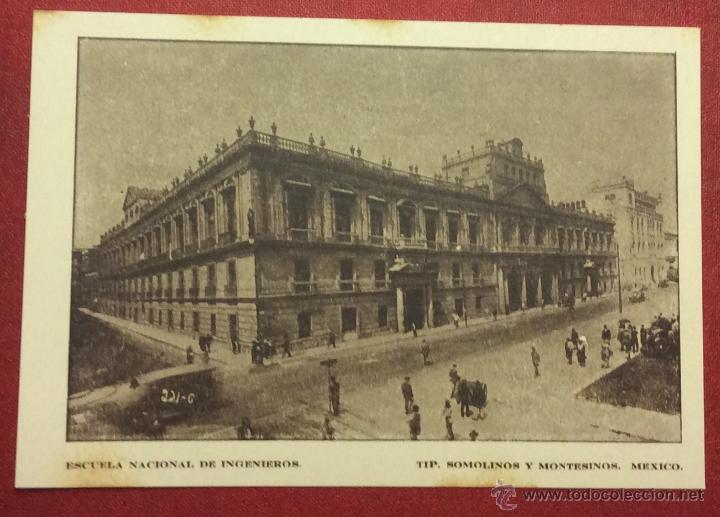 Postais: M&Eacute;XICO. ESCUELA NACIONAL DE INGENIEROS. (TIP. SOMOLINOS Y MONTESINOS)