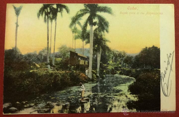 Postais: CUBA. DONDE NACE EL RIO ALMENDARES. REVERSO SIN DIVIDIR.