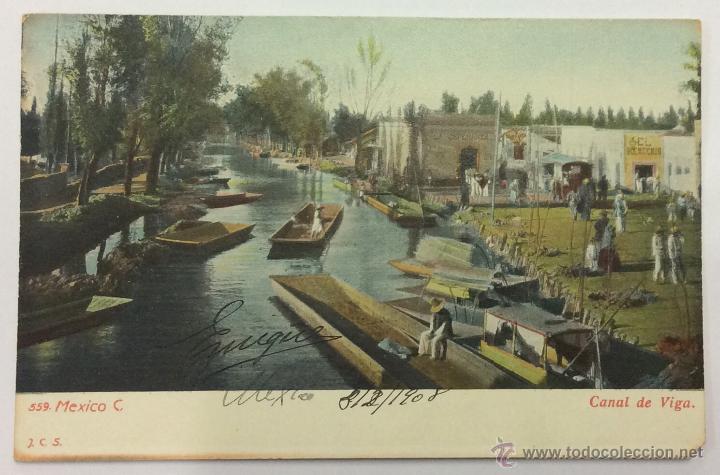 Postais: CANAL DE VIGA. M&Eacute;XICO. J. C. S. 559. REVERSO SIN DIVIDIR.