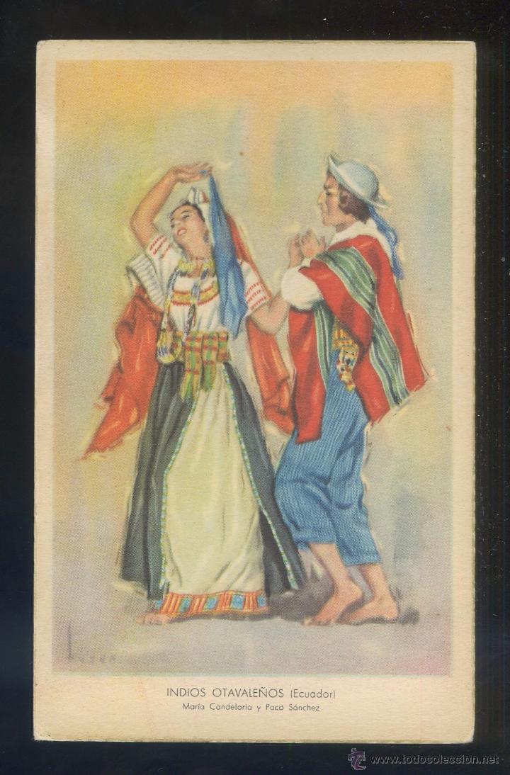 Postales: Ecuador. *Indios Otavale&ntilde;os* Ilustra: J. M. Tuser. Nueva. - Foto 1