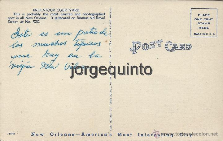 Postales: POSTAL. NEW ORLEANS. BRULATOR CURTYARD. - Foto 2
