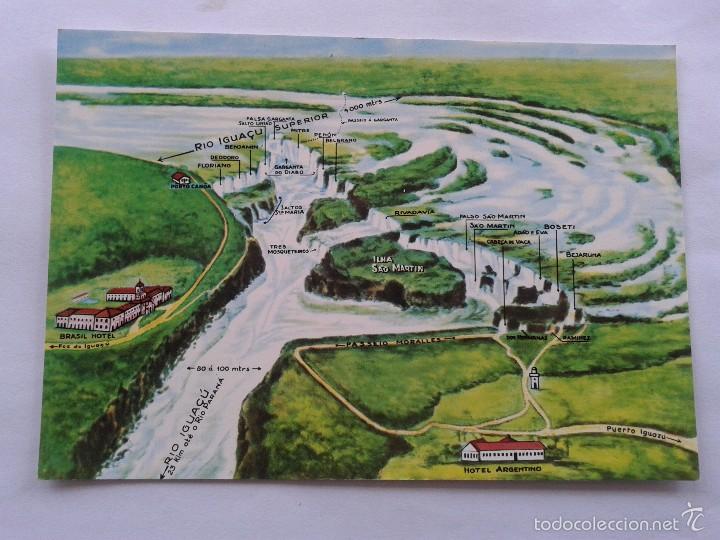 Postcards: POSTAL -- FOZ DO IGUA&Ccedil;U - MAPA DENERAL DE LAS CATARATAS DE IGUA&Ccedil;U -- BRASIL -- SIN USO --