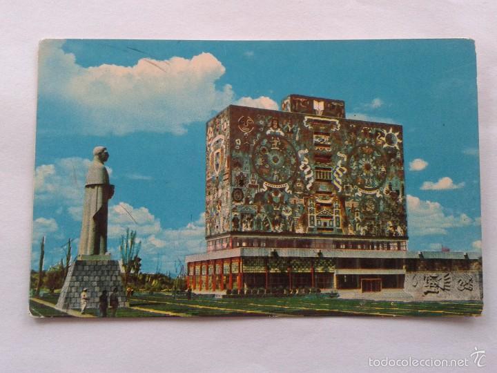 Cartes Postales: POSTAL -- BIBLIOTECA CIUDAD UNIVERSITARIA - MEXIXO D F -- USADA --
