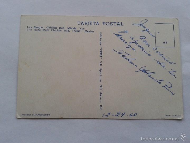 Postales: POSTAL -- LAS MONJAS - CHICHEN - MERIDA - MEXICO -- USADA -- - Foto 2