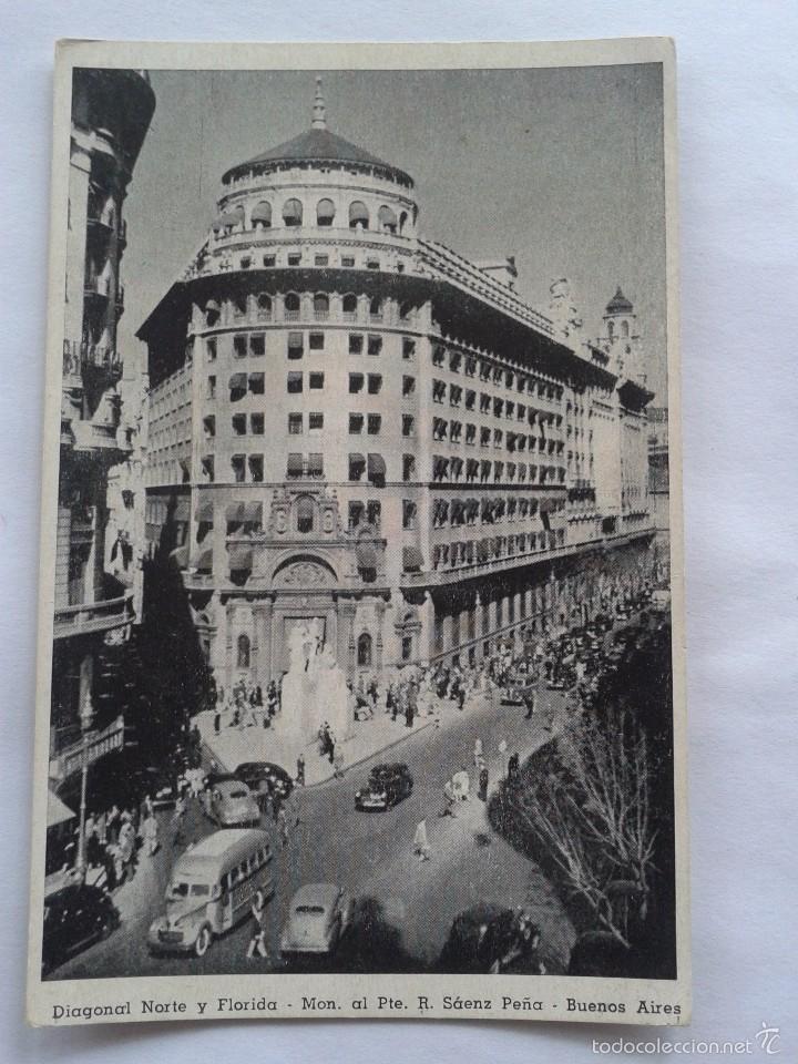 Postales: POSTAL -- BUENOS AIRES - DIAGONAL NORTE Y FLORIDA -- USADA -- - Foto 1