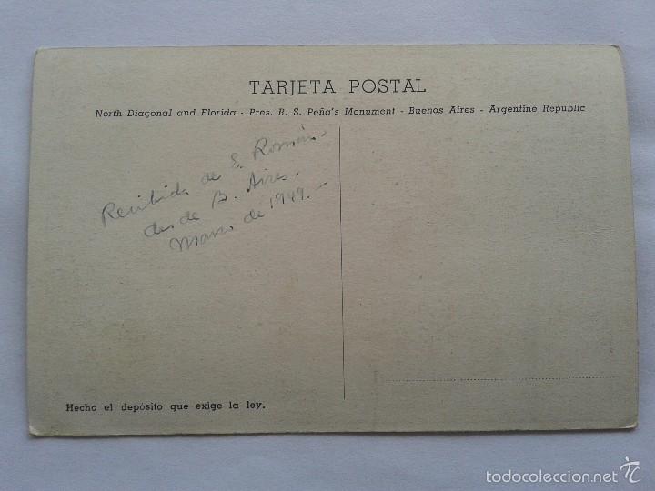 Postales: POSTAL -- BUENOS AIRES - DIAGONAL NORTE Y FLORIDA -- USADA -- - Foto 2