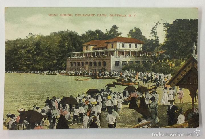 Cartoline: BOAT HOUSE, DELAWARE PARK, BUFFALO, N. Y.