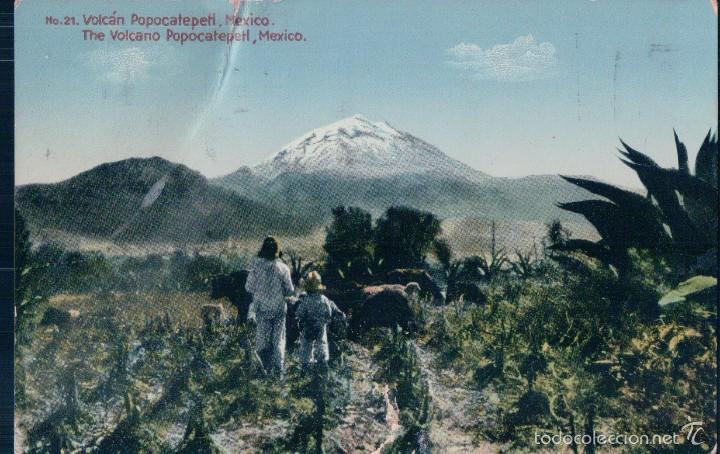 Postais: POSTAL N&ordm;21 MEXICO.- VOLCAN POPOCATEPETL. CIRCULADA. EDITOR F. MARTIN