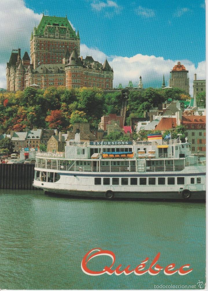 Postales: QUEBEC (CANADA). CASTILLO FRONTENAC Y RIO SAINT LAURENT - Foto 1