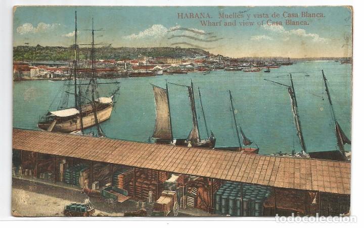 Postkarten: HABANA .- MUELLES Y VISTA DE CASA BLANCA