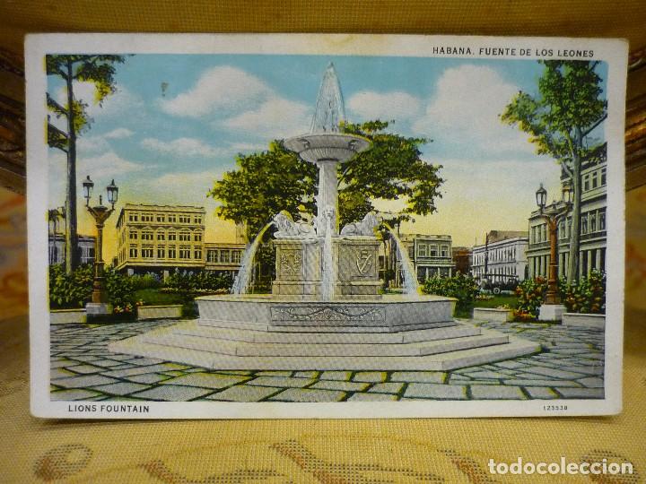 Postais: TARJETA POSTAL DE LA HABANA. FUENTE DE LOS LEONES. SIN CIRCULAR. PRINCIPIOS SIGLO XX.