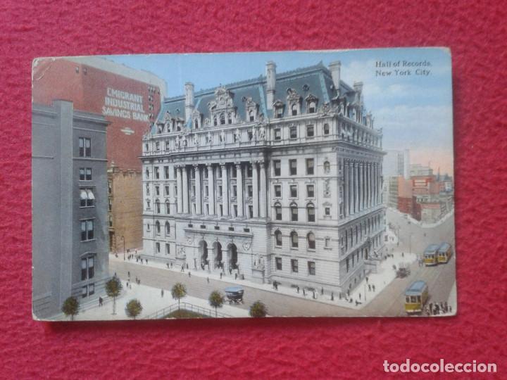 Postales: POSTAL POSTCARD ESTADOS UNIDOS USA EEUU UNITED STATES NEW NUEVA YORK HALL OF RECORDS EMIGRANT BANK