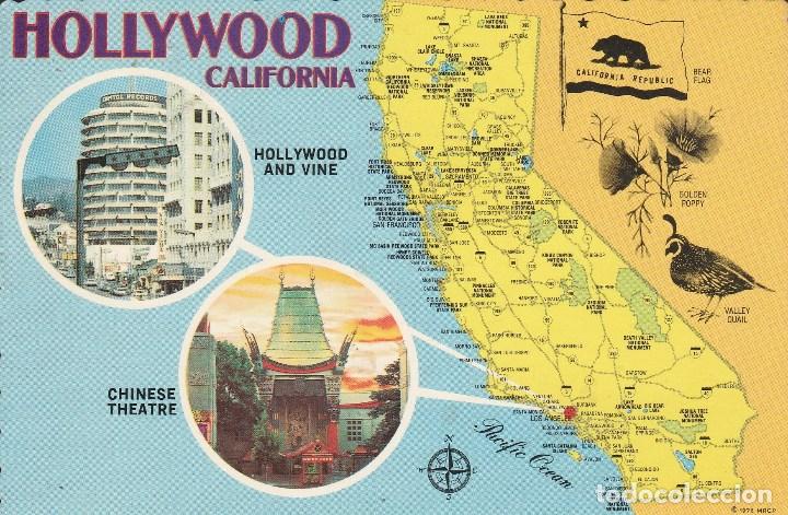 Cartoline: N&ordm; 1007 POSTAL CALIFORNIA ESTADOS UNIDOS MAPA