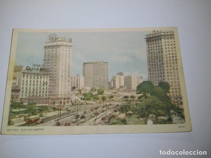 Cartoline: SAO PAULO.-PRACA DAS BANDEIRAS.-BRASIL ESCRITA
