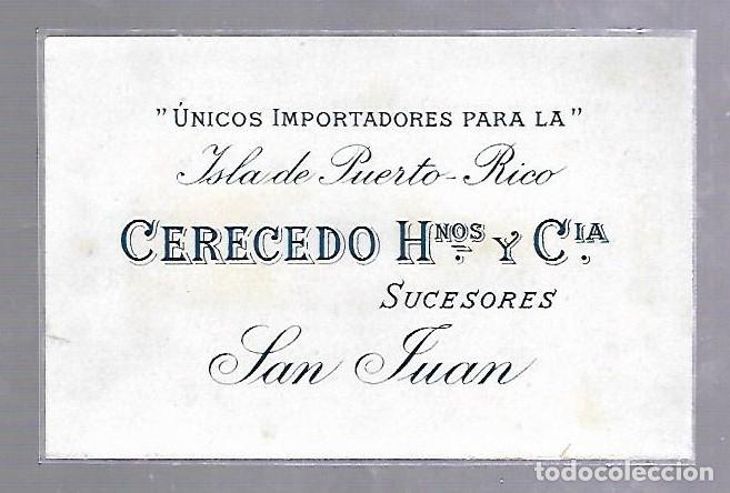 Postkarten: TARJETA POSTAL. SAN JUAN, PUERTO RICO. PUBLICITARIA. CERECEDO HNOS Y CIA SUCESORES. VER DORSO.