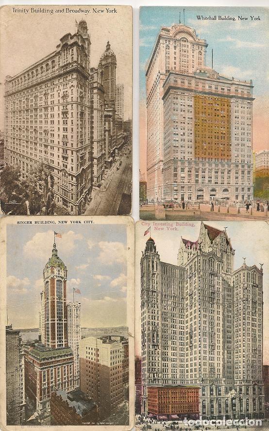 Postales: 4 POSTAL , NEW YORK BUILDING edificios significativos , , , sin escribir ni circular, 14x 9 cm