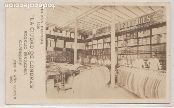 Postales: La Ciudad de Londres de Rogelio Rivacoba. Camaguey. Feliz a&ntilde;o 1920 Sin circular.