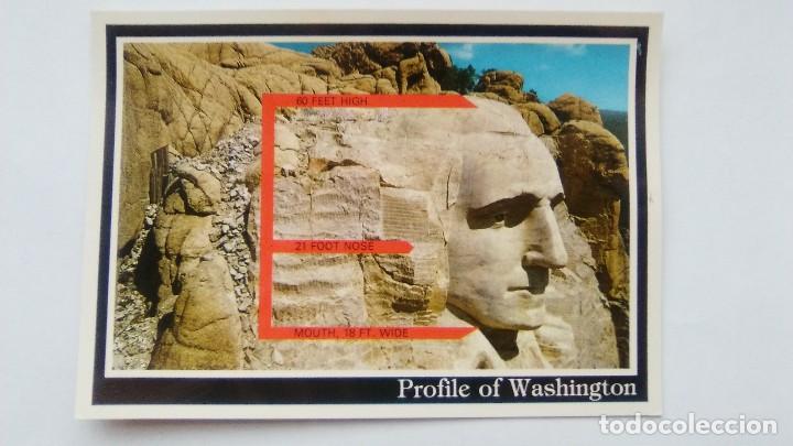 Postais: POSTAL ESTADOS UNIDOS, DACOTA. MOUNT RUSHMORE. PROFILE OF WASHINGTON. 1977. ELITE PRINTS. POST CARD