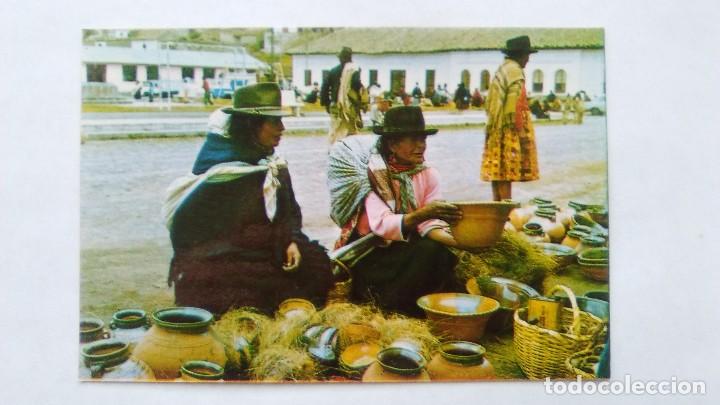Cartes Postales: POSTAL ECUADOR SUD AMERICA, INDIGENAS COMERCIALIZANDO SUS PRODUCTOS. POST CARD