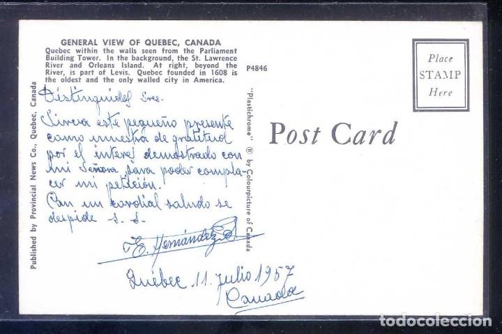 Postales: Canada. QC - Quebec. *General view...* Escrita. - Foto 2